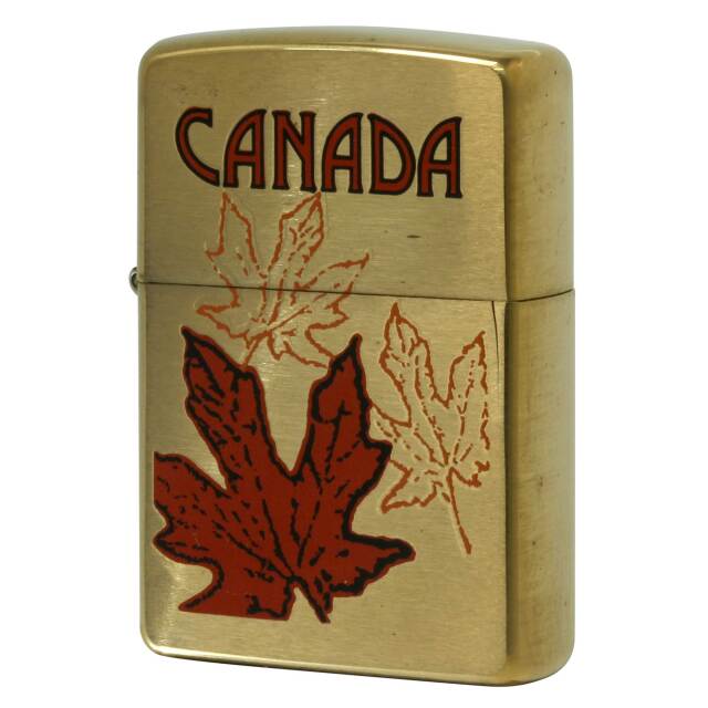 絶版/ヴィンテージ Zippo ジッポー 中古 2001年製造 カナダ製造 CANADA MAPLE LEAF カナダメイプルリーフ  [N]未使用・新品