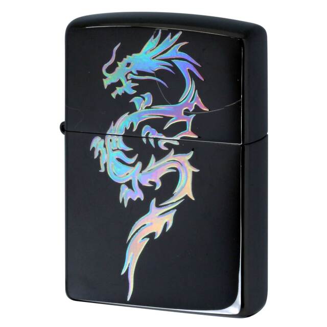 絶版/ヴィンテージ Zippo ジッポー 中古 2006年製造 光るトライバル ドラゴン 61140298  [S]ほぼ新品同様