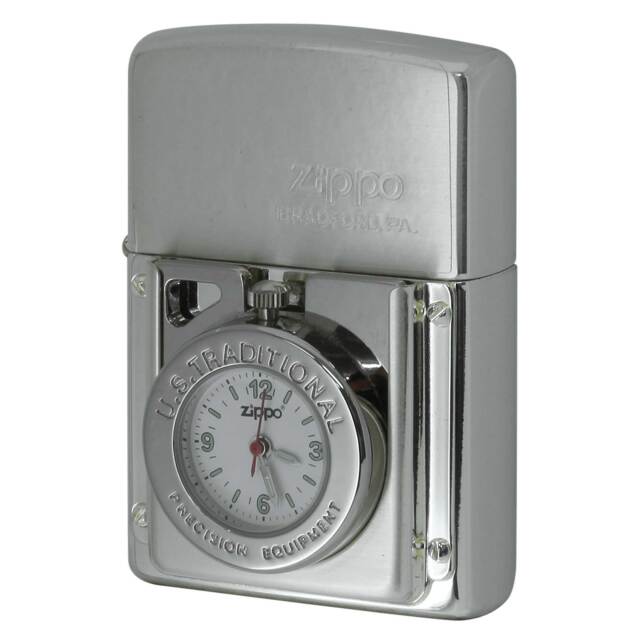 絶版/ヴィンテージ Zippo ジッポー 中古 2005年製造 タイムライト TL-103 時計付き ZIPPO  [N]未使用・新品