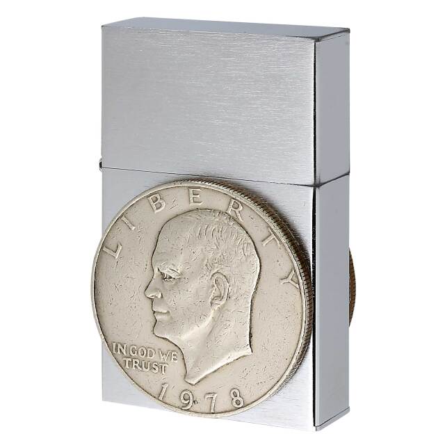 絶版/ヴィンテージ Zippo ジッポー 中古 1988年製造 1932レプリカ セカンドリリース 1ドルコイン 両面コイン貼り  [N]未使用・新品