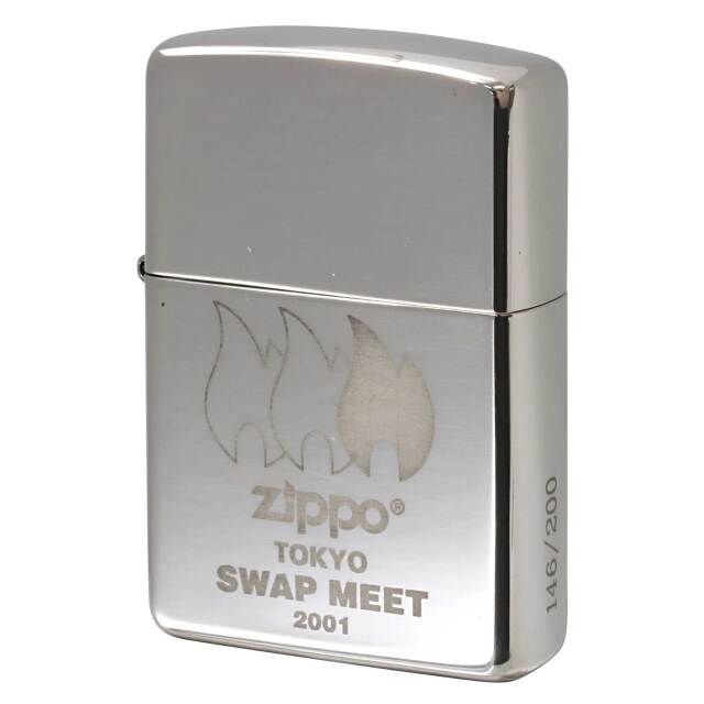 絶版/ヴィンテージ Zippo ジッポー 中古 2000年製造 2001年 東京スワップミート 純銀 SWAP MEET STIRLING 200個限定 #15  [S]ほぼ新品同様