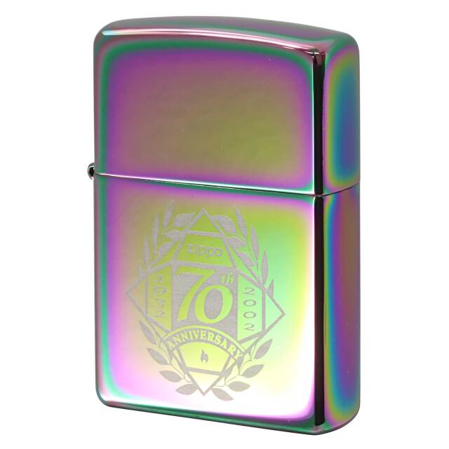 絶版/ヴィンテージ Zippo ジッポー 中古 2002年製造 創業70周年記念 70th Anniversary スペクトラム  [N]未使用・新品