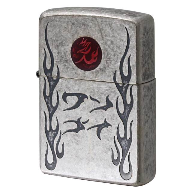 絶版/ヴィンテージ Zippo ジッポー 中古 2004年製造 トライバル柄 エポ盛り バレル仕上げ  [N]未使用・新品