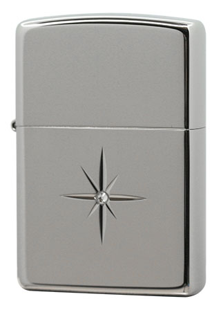 Zippo ジッポー Shiny Cross Cut L  プラチナミラー