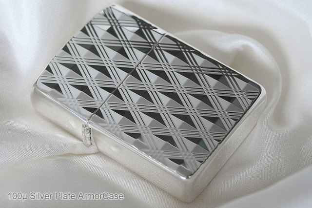 Zippo ジッポー 銀100μ彫刻アーマー ダイアゴナル｜Zippo専門店