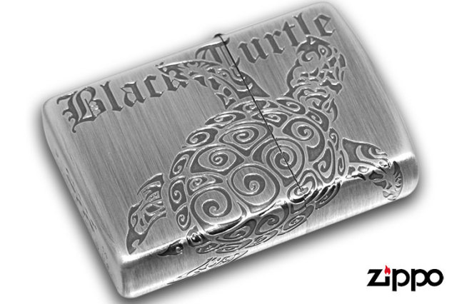 Zippo ジッポー ブラック&シルバー タートル｜Zippo専門店フラミンゴ：本店