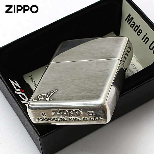 Zippo ジッポー アルファベット イニシャル The alphabet A シルバー