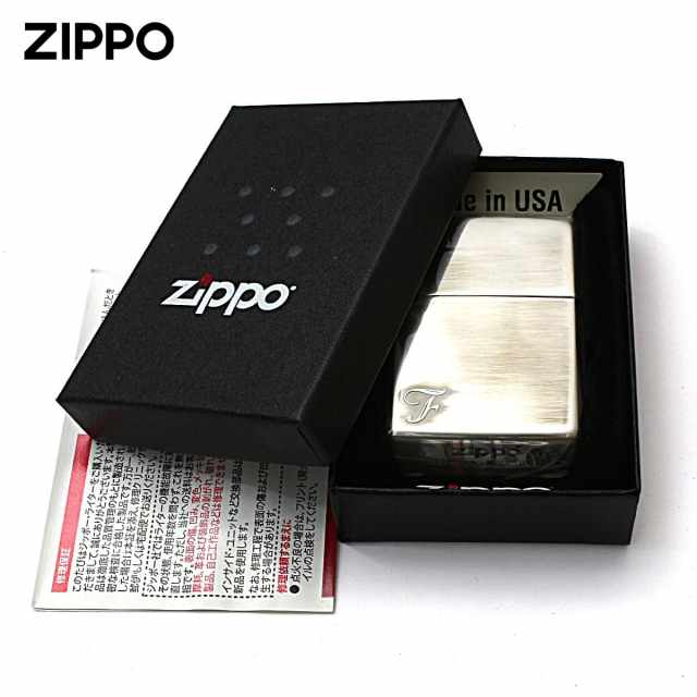Zippo ジッポー アルファベット イニシャル The alphabet F シルバー