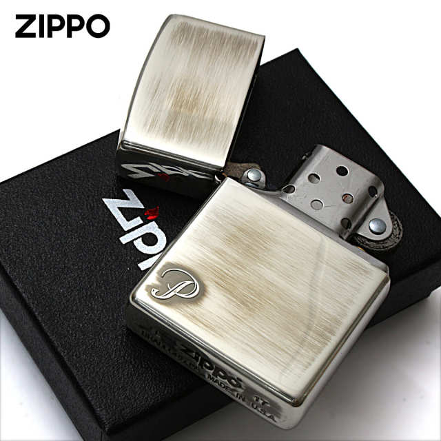 Zippo ジッポー アルファベット イニシャル The alphabet P シルバー