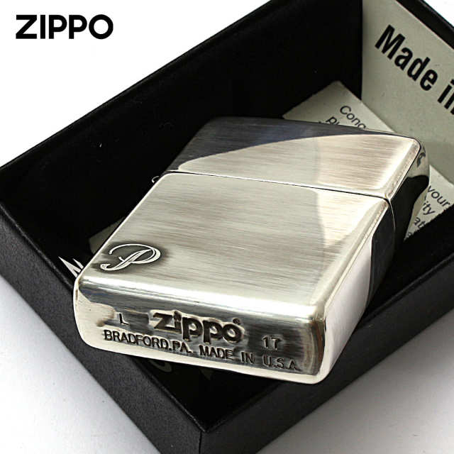 Zippo ジッポー アルファベット イニシャル The alphabet P シルバー