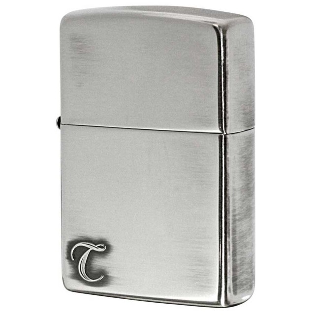 Zippo ジッポー アルファベット イニシャル The alphabet T シルバーいぶし 80028 メール便可