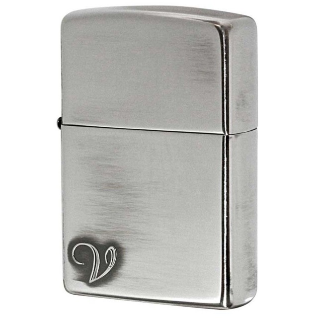 Zippo ジッポー アルファベット イニシャル The alphabet V シルバーいぶし 80030 メール便可