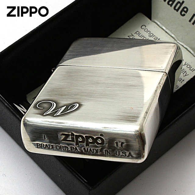 Zippo ジッポー アルファベット イニシャル The alphabet W シルバー