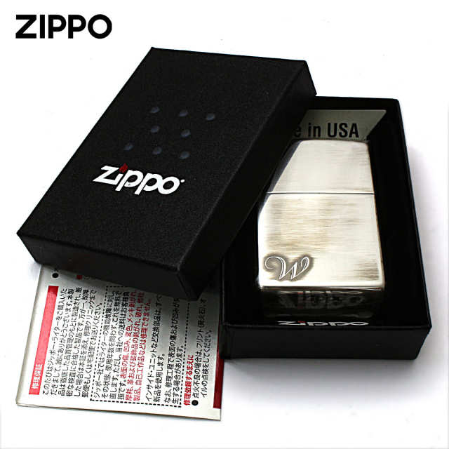 Zippo ジッポー アルファベット イニシャル The alphabet W シルバー