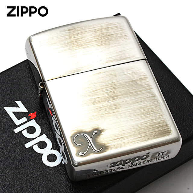 Zippo ジッポー アルファベット イニシャル The alphabet X シルバー