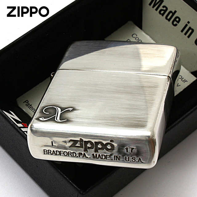 Zippo ジッポー アルファベット イニシャル The alphabet X シルバー