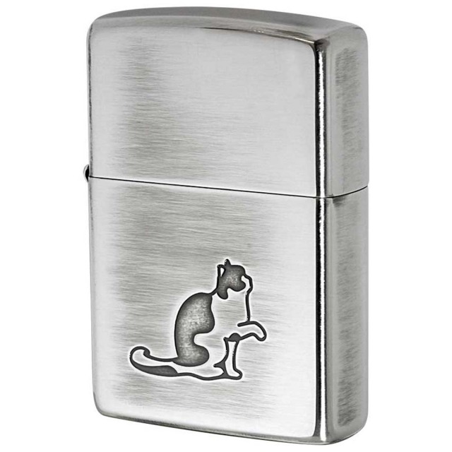 Zippo ジッポー ネコ 猫 Cat Pau キャットポー SV 銀メッキいぶし 80042 メール便可