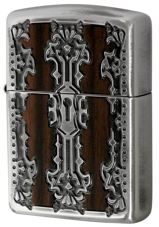 Zippo ジッポー Keyhole Wood Inlay キーホールウッドインレイ SV 2-51b 銀 メール便可