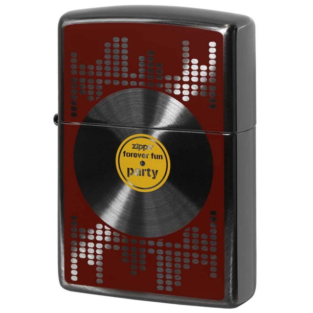 Zippo ジッポー レコード レトロ ミュージックファン Music Fan ブラックニッケル BK 2-104a メール便可