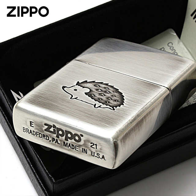 Zippo ジッポー ハリネズミ いきものモチーフ 動物 銀メッキ