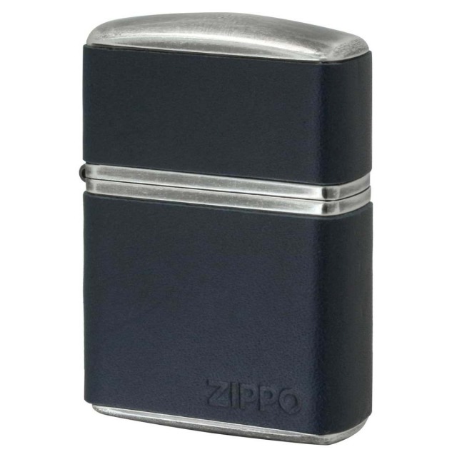 Zippo ジッポー アーマー 革巻き 牛革 ジッポ ロゴ クラッシック ダークネイビー ARMOR Classic Leather 80075