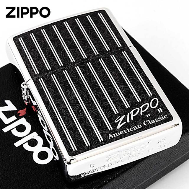 Zippo ジッポー アメリカンクラッシック ストライプ ZIPPO ロゴ 80092