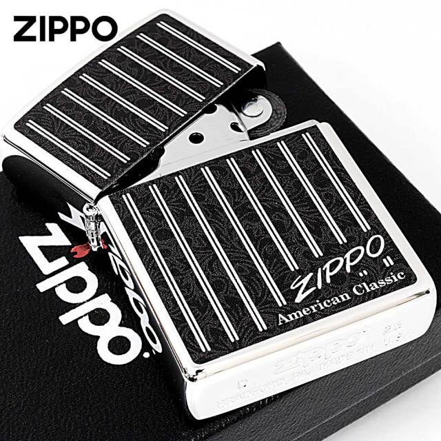 Zippo ジッポー アメリカンクラッシック ストライプ ZIPPO ロゴ 80092