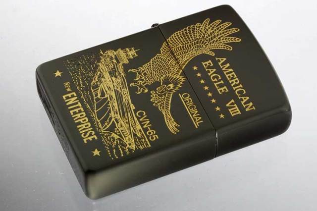 Zippo ジッポー 絶版・1995年製造 AMERICAN EAGLE CVN-65 BK メール便可