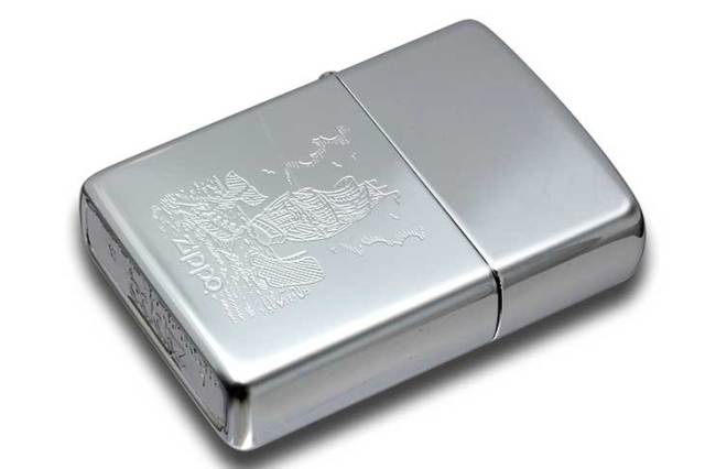 Zippo ジッポー 絶版・1993年製造 帆船とマッコウクジラ ポリッシュ メール便可
