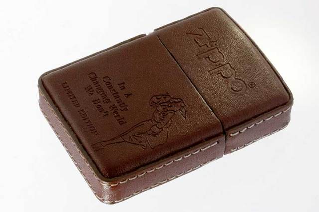 Zippo ジッポー 絶版・製造年不明 ウィンディー革巻き