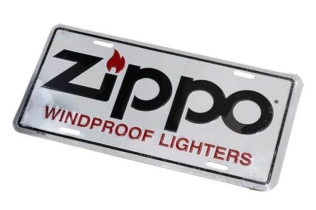 Zippo ジッポー 絶版 WINDPROOF LIGHTERS ライセンスプレート ホワイト 歪みあり 95C-0803 メール便可