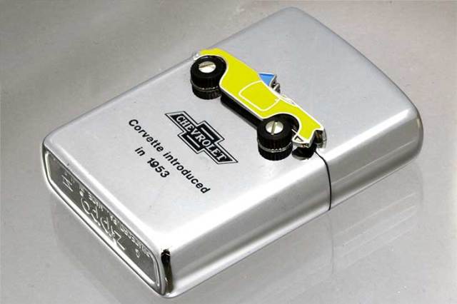 Zippo ジッポー 絶版・1995年製造 CHEVROLET Corvette introduced in 1953 化粧箱欠損あり No.CH-250Y
