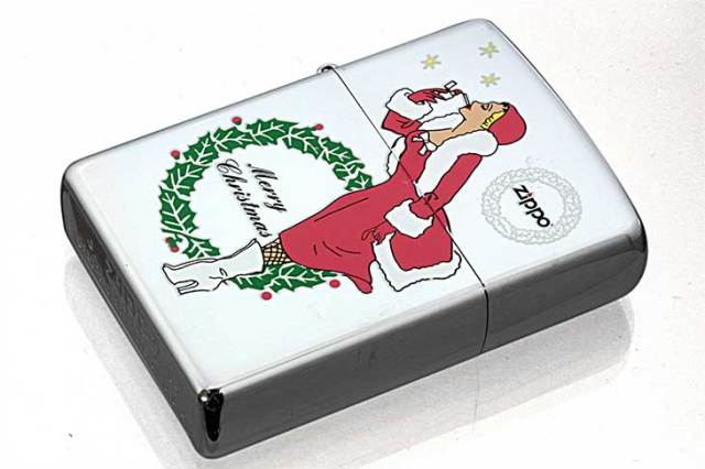 Zippo ジッポー 絶版・2004年製造 Xmas WINDY SANTA ピンク メール便可