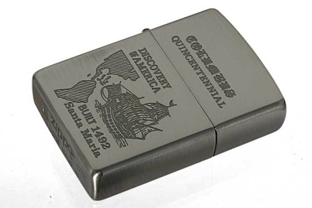 Zippo ジッポー 絶版・1992年製造 アメリカ大陸発見500年記念 DISCOVERY OF AMERICA SV メール便可