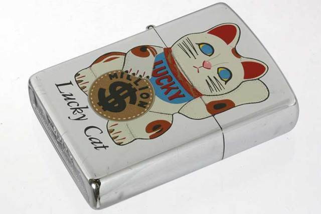 Zippo ジッポー 絶版・1993年製造 Lucky Cat 招き猫 MILLON メール便可