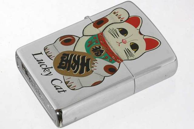 Zippo ジッポー 絶版・1993年製造 Lucky Cat 招き猫 千万両 メール便可