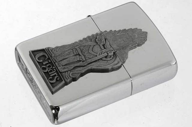 Zippo ジッポー 絶版・1995年製造  Barrett Smythe Cigar Indian Bearskin SNTRY  SV メール便可