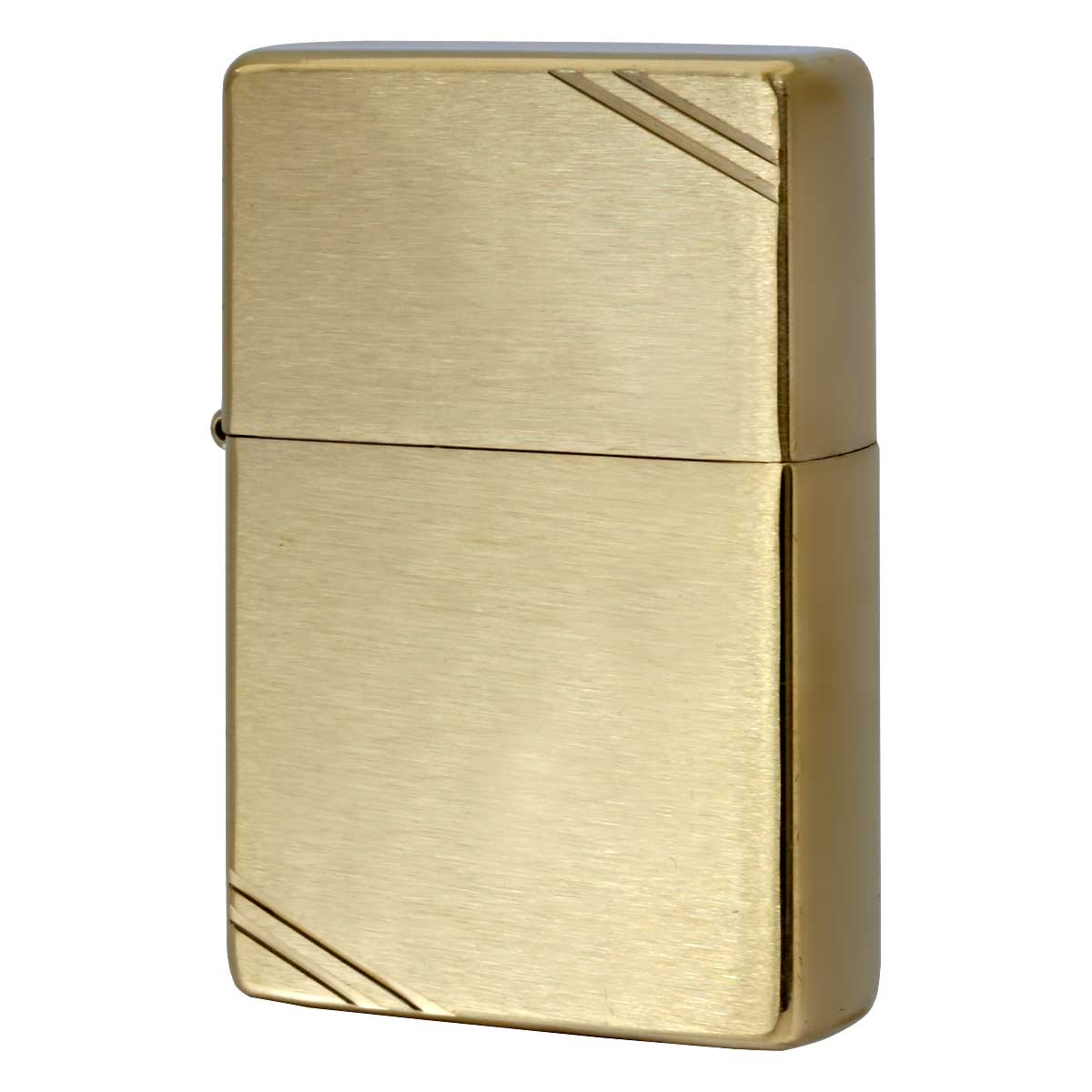 Zippo ジッポー 1937レプリカ 無地 真鍮 ブラス つや消し フラットトップ ビンテージ ダイヤゴナルラン ブラッシュド Brushed Brass Vintage No.240 メール便可