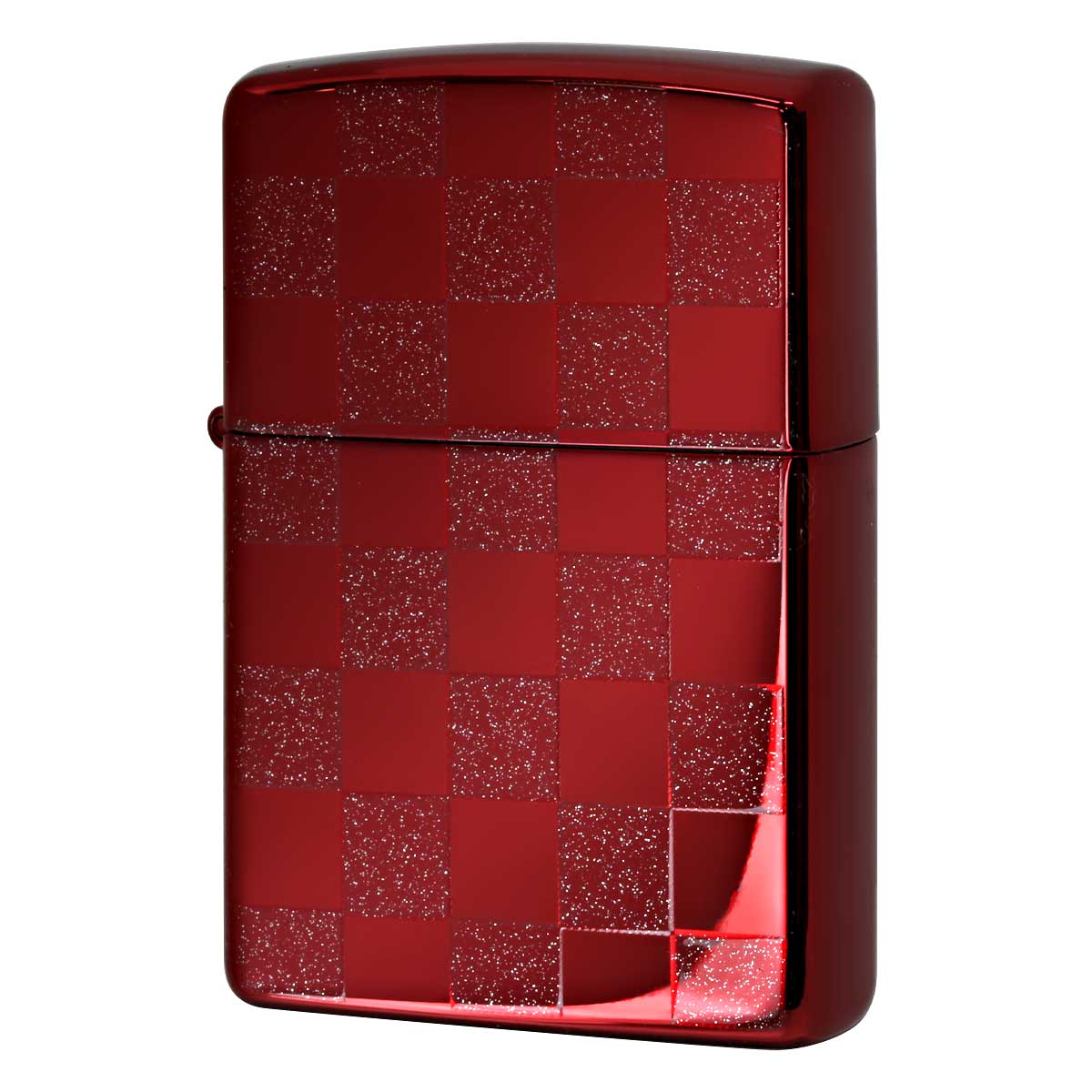Zippo ジッポー チェック ラメ 幾何学模様 両面加工 レッド ジオメトリック GEOMETRIC CHECK 25CK-RED メール便可