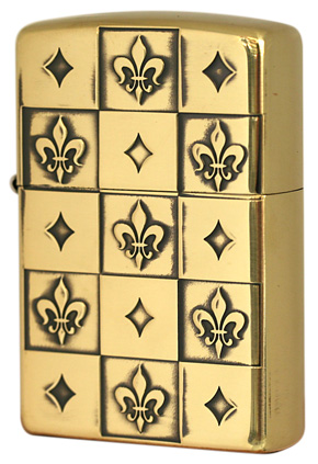 Zippo ジッポー モノグラム柄 ユリの紋章 ブラスいぶし MONOGRAM 2BI-YRMONO メール便可