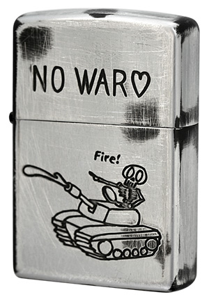 Zippo ジッポー スカル 骸骨 ユーズド仕上げ FUNNY SKULL Nowar 戦争反対 2UDS-NOWAR メール便可