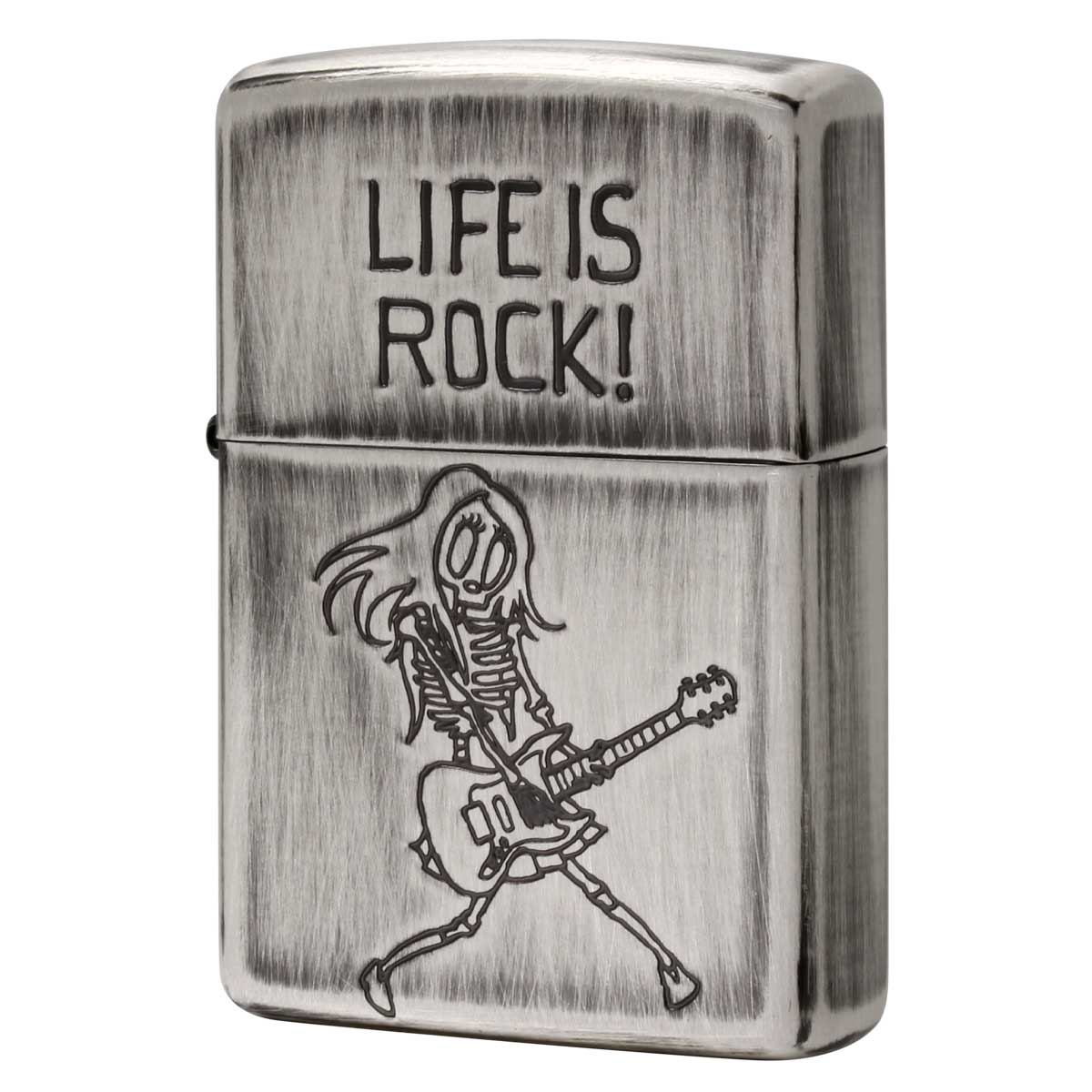 Zippo ジッポー スカル ドクロ 骸骨 ユーズド仕上げ FUNNY SKULL USED FINISH LIFE IS ROCK 人生はロックだ 2UDS-ROCK メール便可