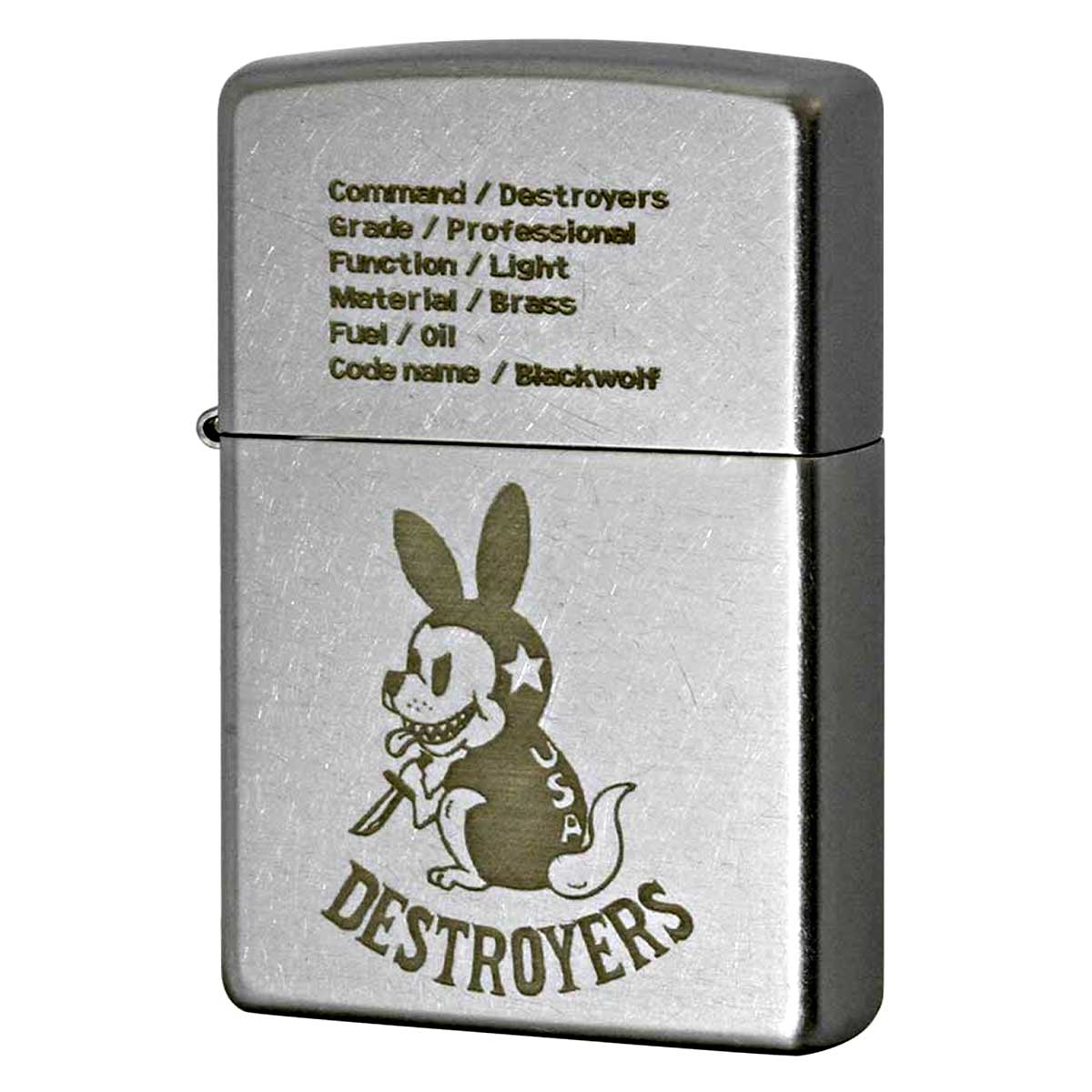 Zippo ジッポー ブラックウルフ オールド仕上げ デストロイヤーズ DESTROYERS OLD FINISH 2OF-BLACKWOLF メール便可
