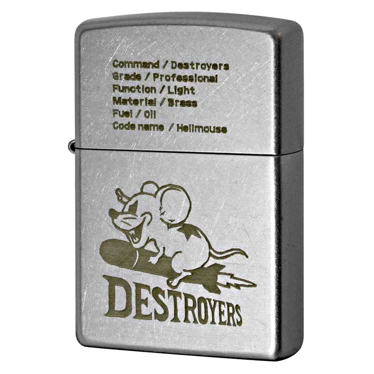 Zippo ジッポー ヘルマウス オールド仕上げ デストロイヤーズ DESTROYERS OLD FINISH 2OF-HELLMOUSE メール便可