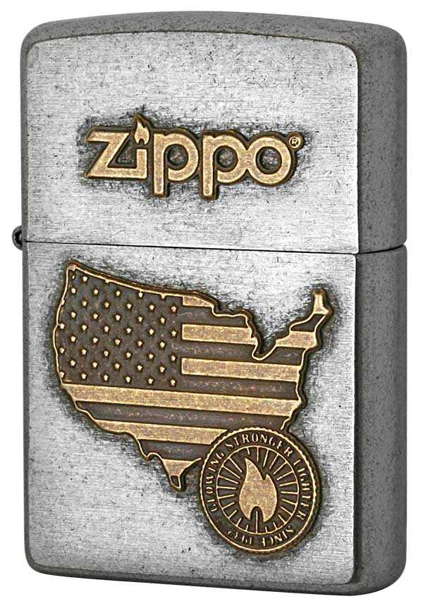 Zippo ジッポー LOGO METAL ロゴメタル 2SFM-AMERICA メール便可