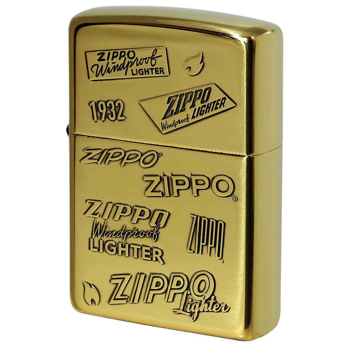Zippo ジッポー 歴代 ジッポー ロゴ 両面加工 ブラスいぶし ZIPPO LOGO  2BI-ZLOGO メール便可