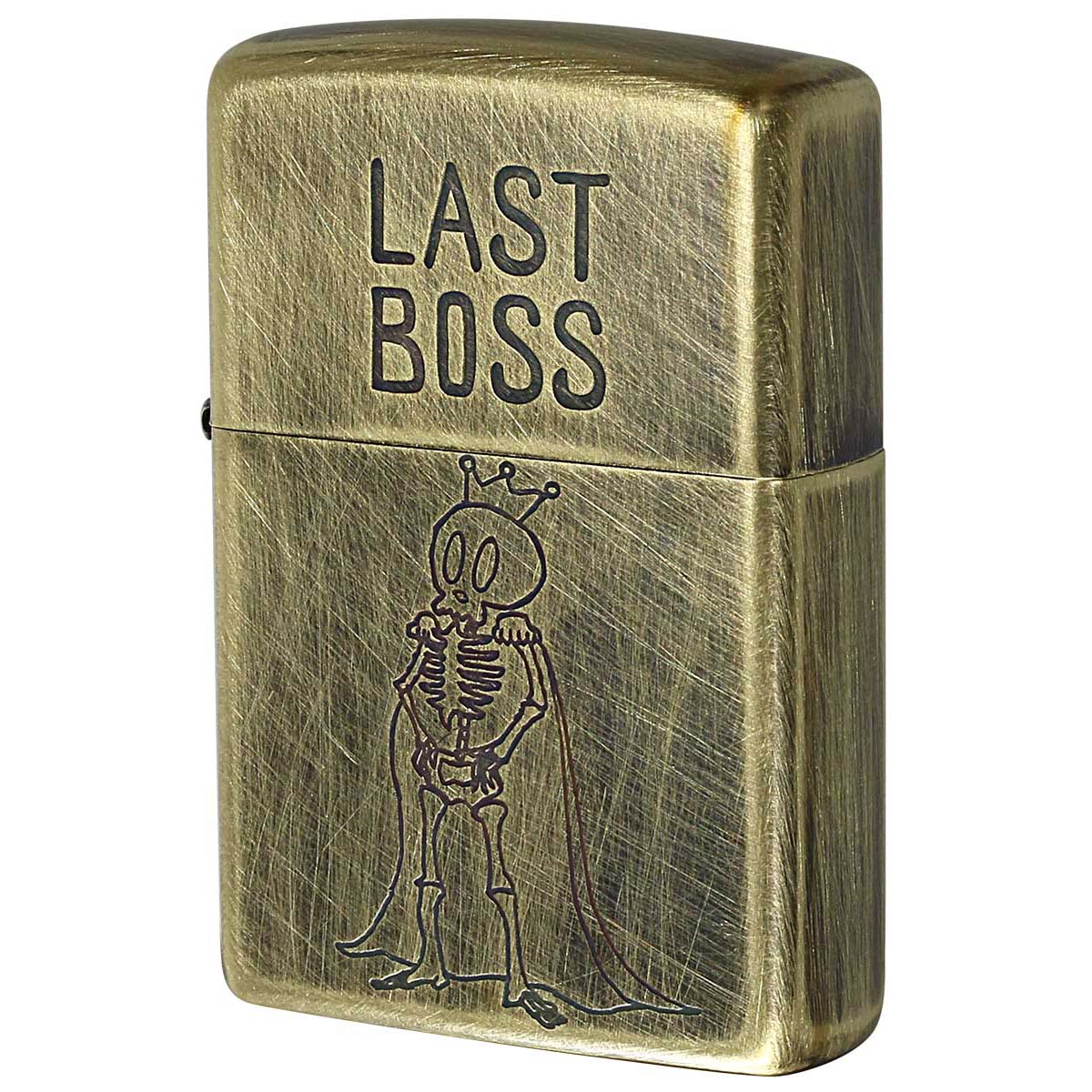 Zippo ジッポー スカル ドクロ 骸骨 真鍮 ブラス ユーズド仕上げ FUNNY SKULL USED FINISH LAST BOSS ラスボス 2UDB-BOSS メール便可