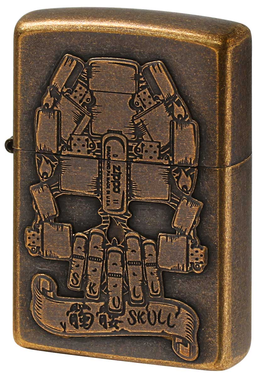 Zippo ジッポー OLD DESIGN METAL PLATE オールドデザイン メタルプレート 2BB-SKULLM メール便可