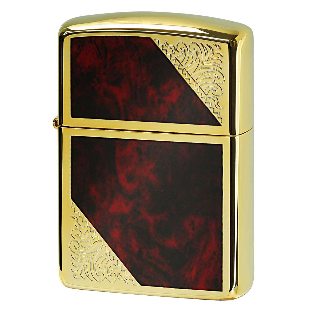 Zippo ジッポー アーマー 大理石調 ベネチアン レッド マーブル アラベスク 唐草 金メッキ ARMOUR VENETIAN ゴールドタンク 162GW-RM