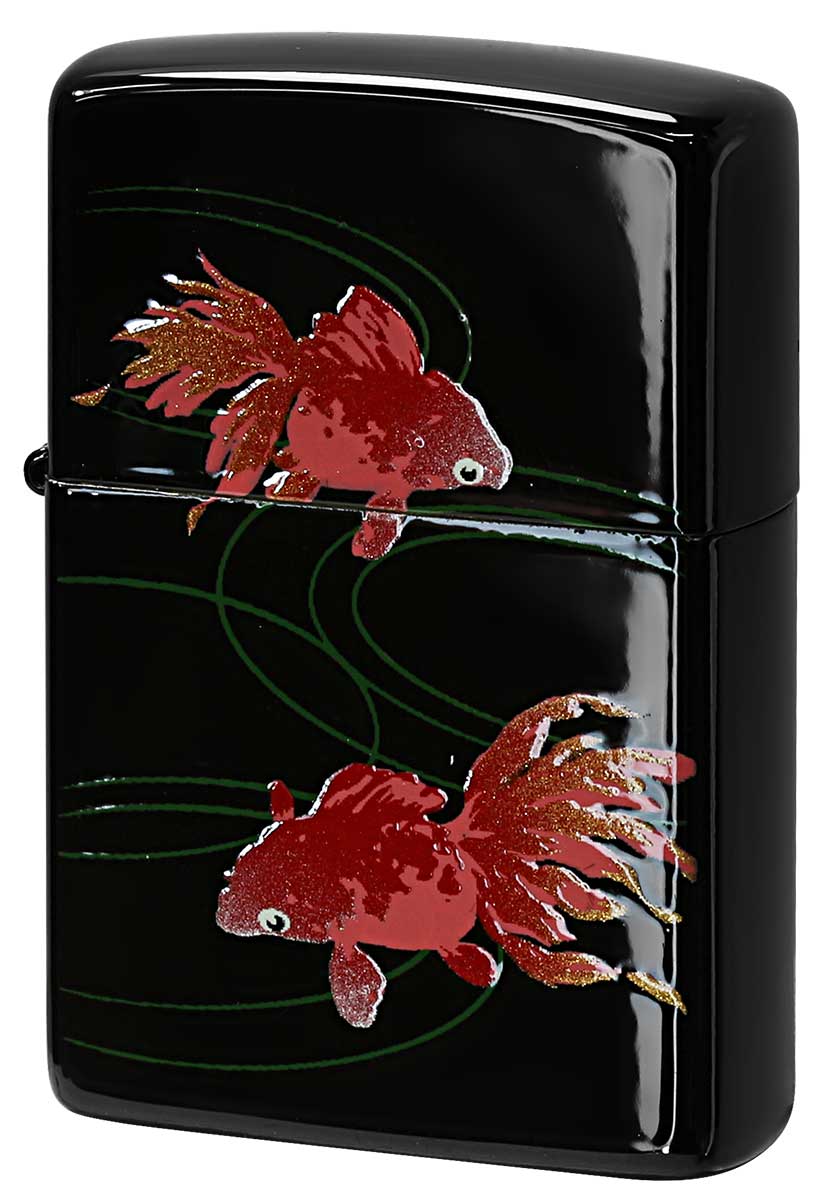 Zippo ジッポー 蒔絵シリーズ 金魚 ブラック 2LA-GOLDFISH
